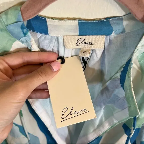 Elan Women’s Blue Green Ruffle Midi Dress Small NWT - Picture 5 of 13